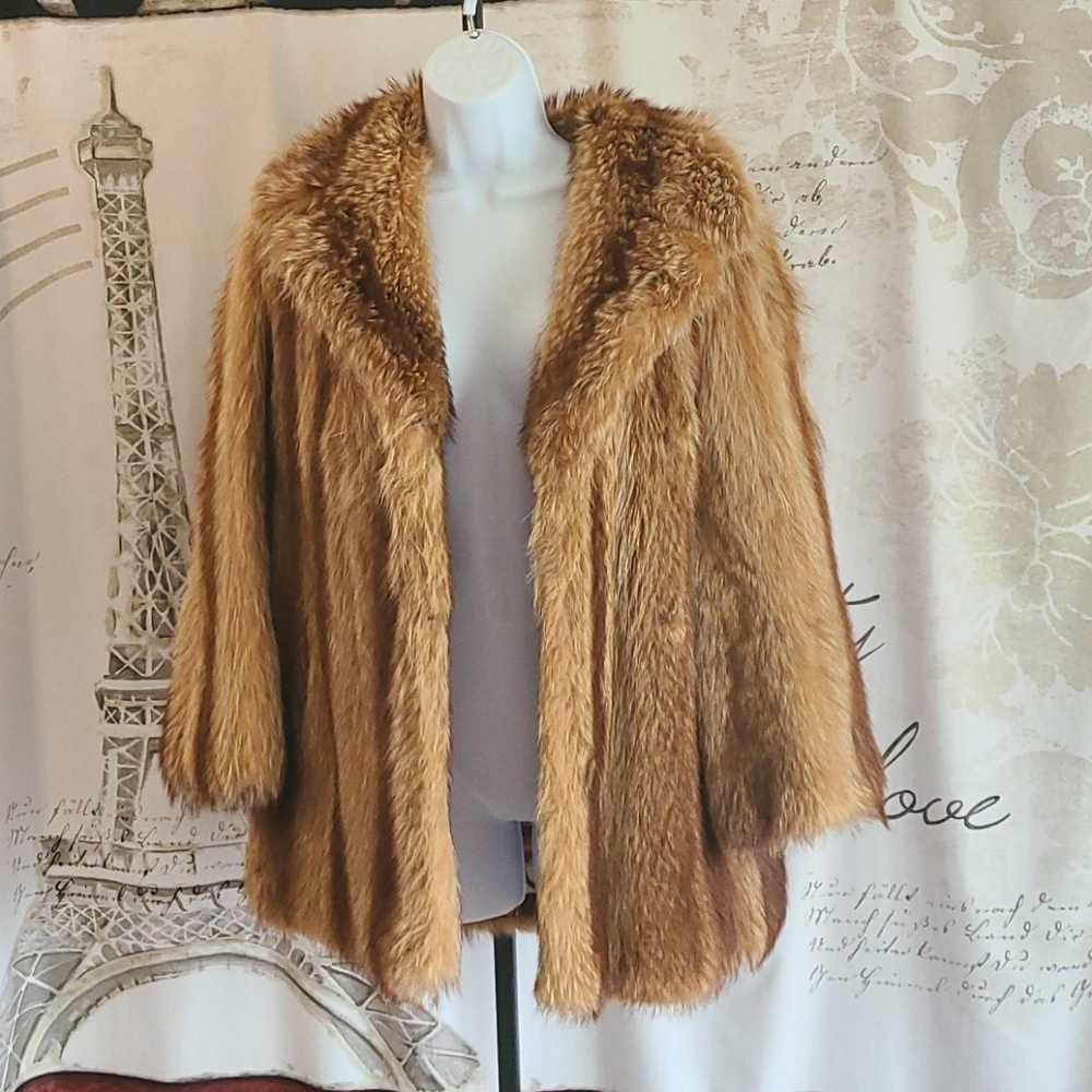 Beautiful Red Raccoon Coat Jacket